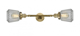 Chatham - 2 Light - 7 inch - Brushed Brass - Adjustable Bath Vanity Light (3442|208L-BB-G142-LED)