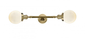 Beacon - 2 Light - 6 inch - Brushed Brass - Adjustable Bath Vanity Light (3442|208L-BB-G201-6)