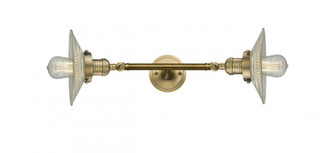 Halophane - 2 Light - 9 inch - Brushed Brass - Adjustable Bath Vanity Light (3442|208L-BB-G2-LED)
