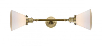 Cone - 2 Light - 8 inch - Brushed Brass - Adjustable Bath Vanity Light (3442|208L-BB-G41-LED)