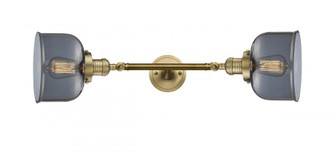 Bell - 2 Light - 8 inch - Brushed Brass - Adjustable Bath Vanity Light (3442|208L-BB-G73)
