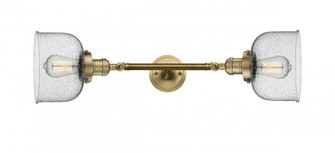 Bell - 2 Light - 8 inch - Brushed Brass - Adjustable Bath Vanity Light (3442|208L-BB-G74-LED)