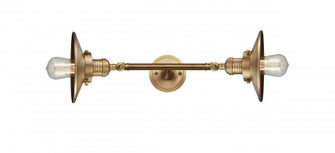 Railroad - 2 Light - 8 inch - Brushed Brass - Adjustable Bath Vanity Light (3442|208L-BB-M4-LED)