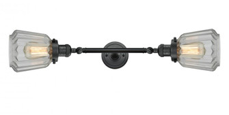 Chatham - 2 Light - 7 inch - Matte Black - Adjustable Bath Vanity Light (3442|208L-BK-G142)