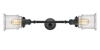 Canton - 2 Light - 6 inch - Matte Black - Adjustable Bath Vanity Light (3442|208L-BK-G184-LED)