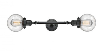 Beacon - 2 Light - 6 inch - Matte Black - Adjustable Bath Vanity Light (3442|208L-BK-G204-6-LED)