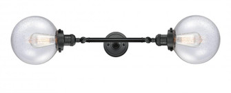 Beacon - 2 Light - 8 inch - Matte Black - Adjustable Bath Vanity Light (3442|208L-BK-G204-8)