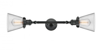 Cone - 2 Light - 6 inch - Matte Black - Adjustable Bath Vanity Light (3442|208L-BK-G62)