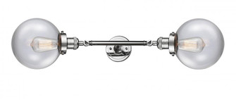 Beacon - 2 Light - 8 inch - Polished Chrome - Adjustable Bath Vanity Light (3442|208L-PC-G202-8)