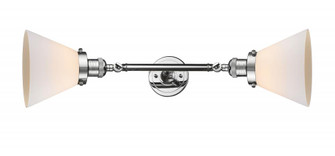 Cone - 2 Light - 8 inch - Polished Chrome - Adjustable Bath Vanity Light (3442|208L-PC-G41)