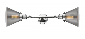 Cone - 2 Light - 8 inch - Polished Chrome - Adjustable Bath Vanity Light (3442|208L-PC-G43)