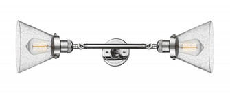 Cone - 2 Light - 8 inch - Polished Chrome - Adjustable Bath Vanity Light (3442|208L-PC-G44)