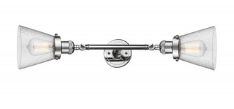 Cone - 2 Light - 6 inch - Polished Chrome - Adjustable Bath Vanity Light (3442|208L-PC-G64-LED)