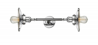 Railroad - 2 Light - 8 inch - Polished Chrome - Adjustable Bath Vanity Light (3442|208L-PC-M7-LED)
