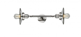 Railroad - 2 Light - 8 inch - Polished Nickel - Adjustable Bath Vanity Light (3442|208L-PN-M1)