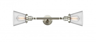 Cone - 2 Light - 6 inch - Brushed Satin Nickel - Adjustable Bath Vanity Light (3442|208L-SN-G62)