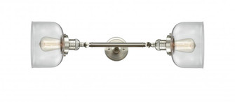 Bell - 2 Light - 8 inch - Brushed Satin Nickel - Adjustable Bath Vanity Light (3442|208L-SN-G72-LED)