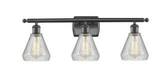 Conesus - 3 Light - 26 inch - Matte Black - Bath Vanity Light (3442|516-3W-BK-G275)