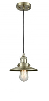 Railroad - 1 Light - 8 inch - Antique Brass - Cord hung - Mini Pendant (3442|201C-AB-M4-LED)