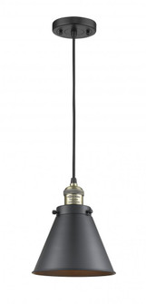 Appalachian - 1 Light - 8 inch - Black Antique Brass - Cord hung - Mini Pendant (3442|201C-BAB-M13-BK-LED)