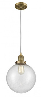 Beacon - 1 Light - 10 inch - Brushed Brass - Cord hung - Mini Pendant (3442|201C-BB-G204-10-LED)