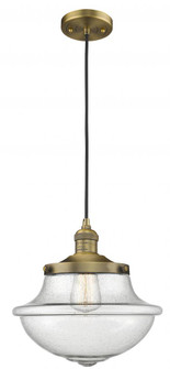 Oxford - 1 Light - 12 inch - Brushed Brass - Cord hung - Mini Pendant (3442|201C-BB-G544-LED)