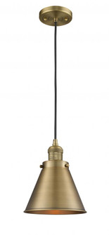 Appalachian - 1 Light - 8 inch - Brushed Brass - Cord hung - Mini Pendant (3442|201C-BB-M13-BB-LED)