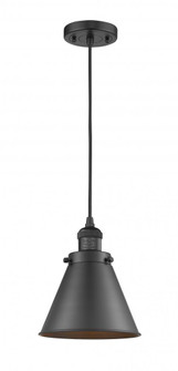 Appalachian - 1 Light - 8 inch - Matte Black - Cord hung - Mini Pendant (3442|201C-BK-M13-BK-LED)