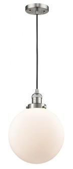 Beacon - 1 Light - 10 inch - Brushed Satin Nickel - Cord hung - Mini Pendant (3442|201C-SN-G201-10-LED)