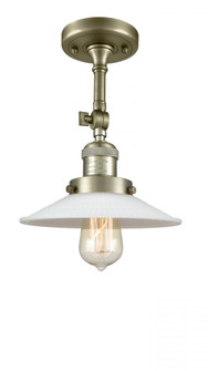 Halophane - 1 Light - 9 inch - Antique Brass - Adjustable Semi-Flush Mount (3442|201F-AB-G1-LED)