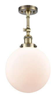 Beacon - 1 Light - 10 inch - Antique Brass - Adjustable Semi-Flush Mount (3442|201F-AB-G201-10-LED)