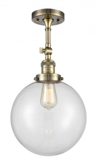Beacon - 1 Light - 10 inch - Antique Brass - Adjustable Semi-Flush Mount (3442|201F-AB-G202-10-LED)