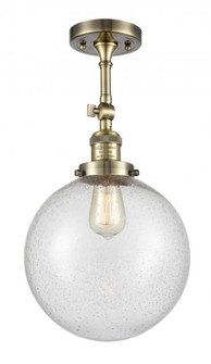 Beacon - 1 Light - 10 inch - Antique Brass - Adjustable Semi-Flush Mount (3442|201F-AB-G204-10-LED)