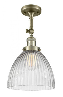 Seneca Falls - 1 Light - 10 inch - Antique Brass - Adjustable Semi-Flush Mount (3442|201F-AB-G222-LED)