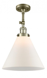 Cone - 1 Light - 12 inch - Antique Brass - Adjustable Semi-Flush Mount (3442|201F-AB-G41-L-LED)