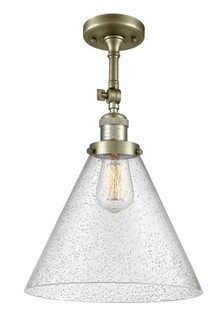 Cone - 1 Light - 12 inch - Antique Brass - Adjustable Semi-Flush Mount (3442|201F-AB-G44-L)