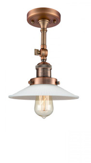 Halophane - 1 Light - 9 inch - Antique Copper - Adjustable Semi-Flush Mount (3442|201F-AC-G1)
