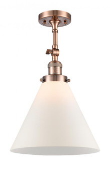 Cone - 1 Light - 12 inch - Antique Copper - Adjustable Semi-Flush Mount (3442|201F-AC-G41-L-LED)