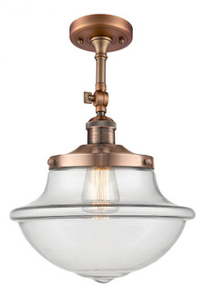 Oxford - 1 Light - 12 inch - Antique Copper - Adjustable Semi-Flush Mount (3442|201F-AC-G542-LED)