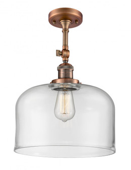 Bell - 1 Light - 12 inch - Antique Copper - Adjustable Semi-Flush Mount (3442|201F-AC-G72-L-LED)