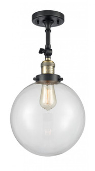Beacon - 1 Light - 10 inch - Black Antique Brass - Adjustable Semi-Flush Mount (3442|201F-BAB-G202-10)