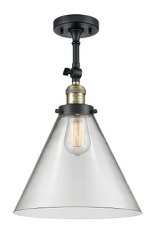 Cone - 1 Light - 12 inch - Black Antique Brass - Adjustable Semi-Flush Mount (3442|201F-BAB-G42-L)