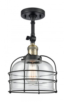 Bell Cage - 1 Light - 9 inch - Black Antique Brass - Semi-Flush Mount (3442|201F-BAB-G72-CE-LED)