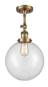 Beacon - 1 Light - 10 inch - Brushed Brass - Adjustable Semi-Flush Mount (3442|201F-BB-G202-10)