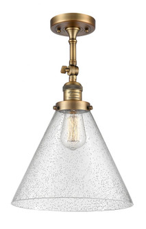 Cone - 1 Light - 12 inch - Brushed Brass - Adjustable Semi-Flush Mount (3442|201F-BB-G44-L-LED)