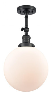 Beacon - 1 Light - 10 inch - Matte Black - Adjustable Semi-Flush Mount (3442|201F-BK-G201-10)
