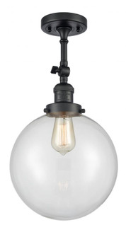 Beacon - 1 Light - 10 inch - Matte Black - Adjustable Semi-Flush Mount (3442|201F-BK-G202-10)