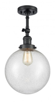 Beacon - 1 Light - 10 inch - Matte Black - Adjustable Semi-Flush Mount (3442|201F-BK-G204-10)