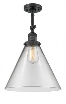 Cone - 1 Light - 12 inch - Matte Black - Adjustable Semi-Flush Mount (3442|201F-BK-G42-L-LED)