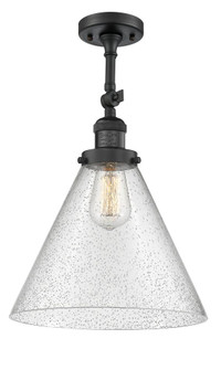 Cone - 1 Light - 12 inch - Matte Black - Adjustable Semi-Flush Mount (3442|201F-BK-G44-L)